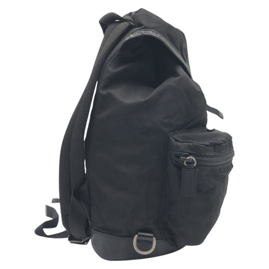 PRADA Backpack Nylon Black black Backpack Backpack Test Triangular logo Women Used Authentic