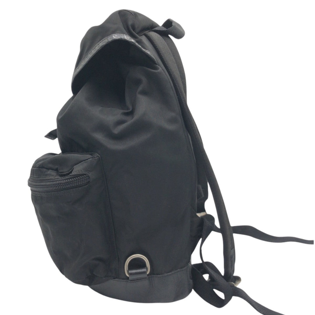 PRADA Backpack Nylon Black black Backpack Backpack Test Triangular logo Women Used Authentic