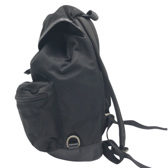 PRADA Backpack Nylon Black black Backpack Backpack Test Triangular logo Women Used Authentic