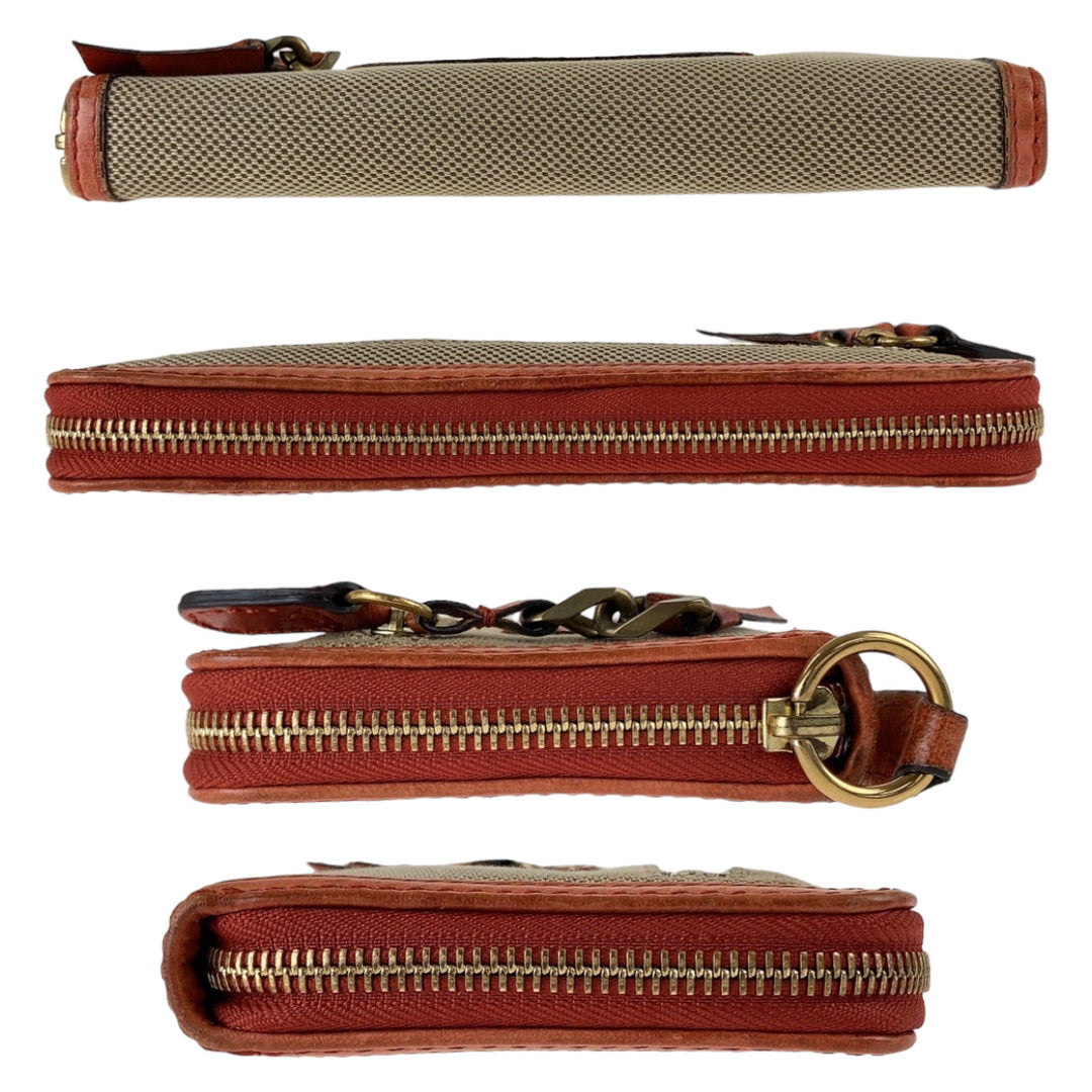 Chloe Long Wallet Purse canvas Orange Harley