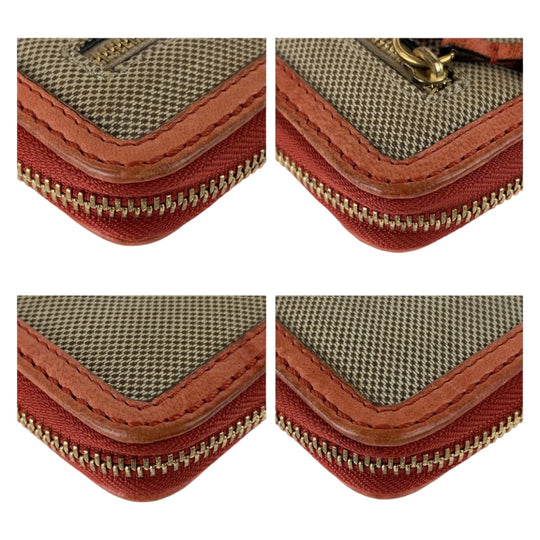Chloe Long Wallet Purse canvas Orange Harley