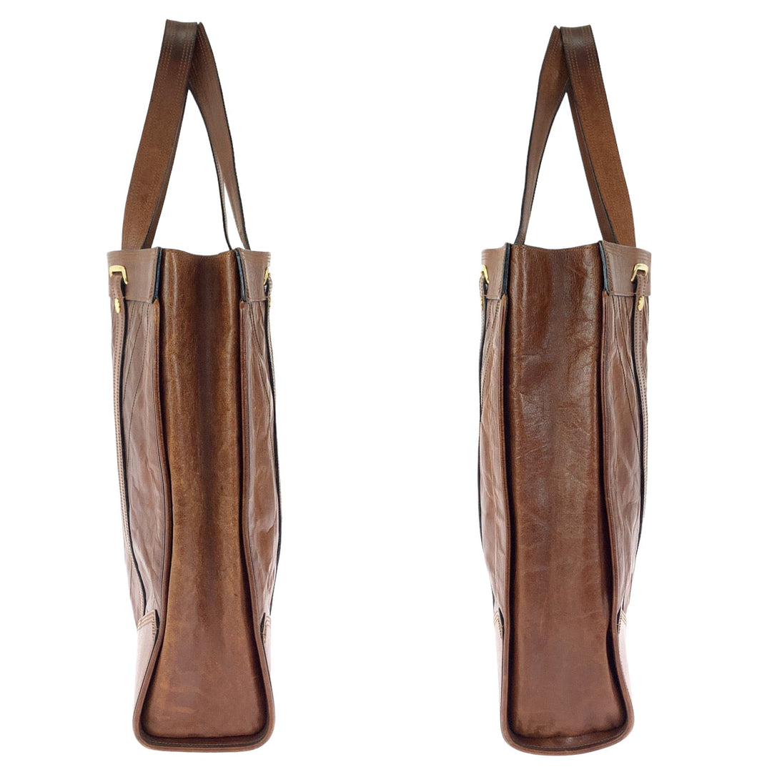 LOUIS VUITTON Tote Bag M95361 leather Brown Gold Metal Tote Bag handbag Cuir Soana Sac Plat Women Used Authentic