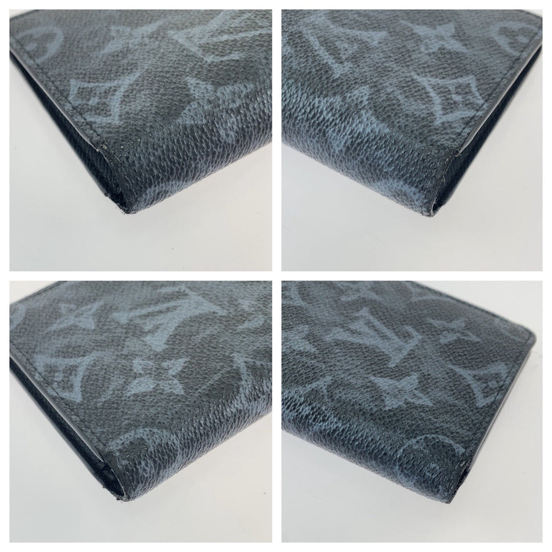 LOUIS VUITTON Long Wallet Purse M80019 PVC Noir Black SilverMetal Long Wallet Purse Monogram pastel Portefeuille Braza mens Used Authentic
