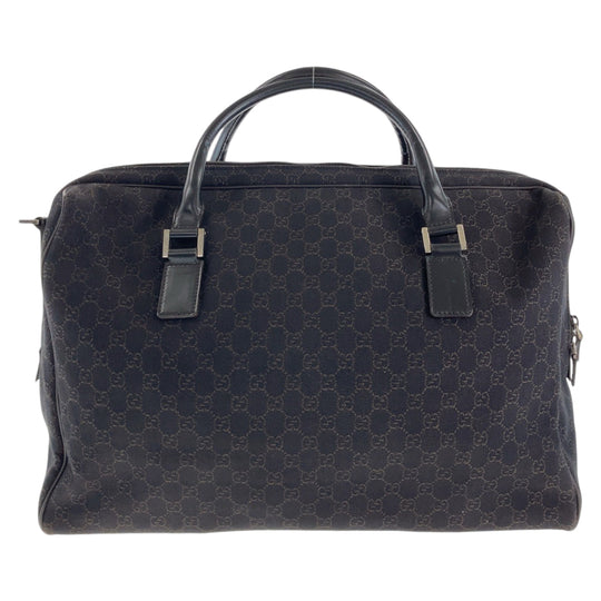 GUCCI Boston Duffel bag 196356 GG canvas, leather Dark Brown SilverMetal Boston Duffel bag unisex Women Used Authentic