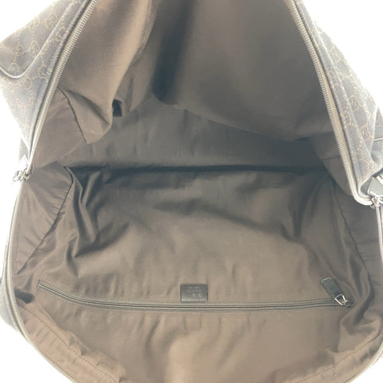 GUCCI Boston Duffel bag 196356 GG canvas, leather Dark Brown SilverMetal Boston Duffel bag unisex Women Used Authentic