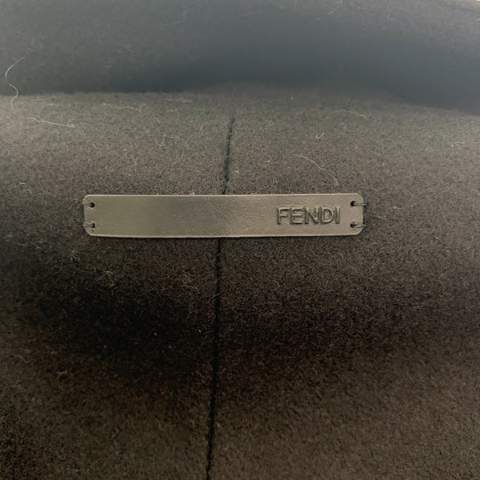 FENDI pea coat Wool, Rayon black Pea coat, frill coat, semi-long coat, half coat Kids 12 Used Authentic