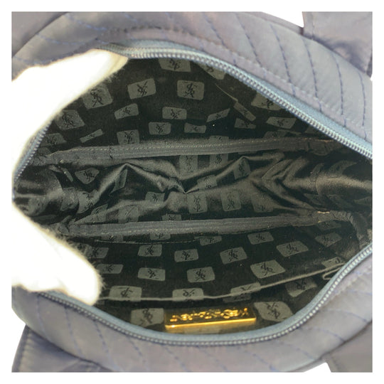 Yves Saint Laurent Handbag Nylon Navy SilverMetal YSL