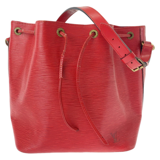 LOUIS VUITTON Shoulder Bag M44107 leather Castilian Red Gold Metal Epi Petit Noe Women Used Authentic