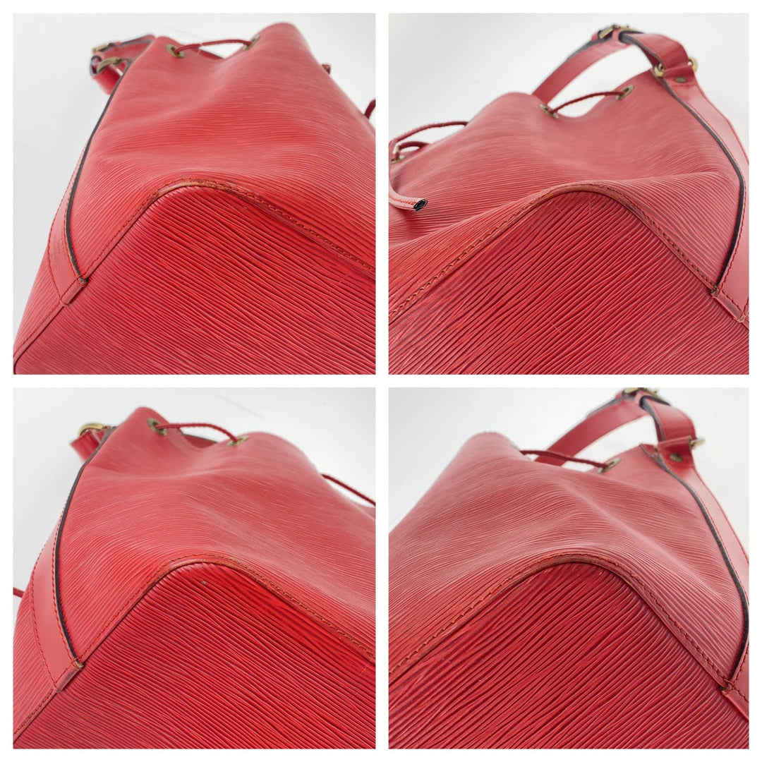 LOUIS VUITTON Shoulder Bag M44107 leather Castilian Red Gold Metal Epi Petit Noe Women Used Authentic