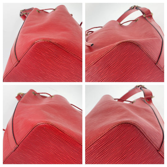 LOUIS VUITTON Shoulder Bag M44107 leather Castilian Red Gold Metal Epi Petit Noe Women Used Authentic