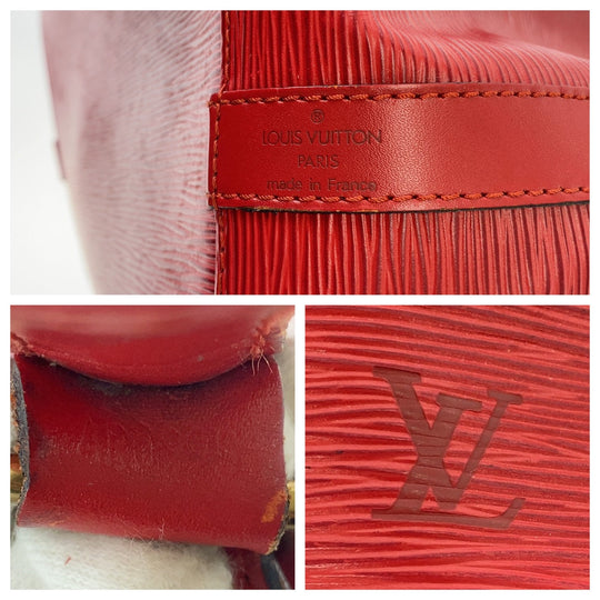 LOUIS VUITTON Shoulder Bag M44107 leather Castilian Red Gold Metal Epi Petit Noe Women Used Authentic