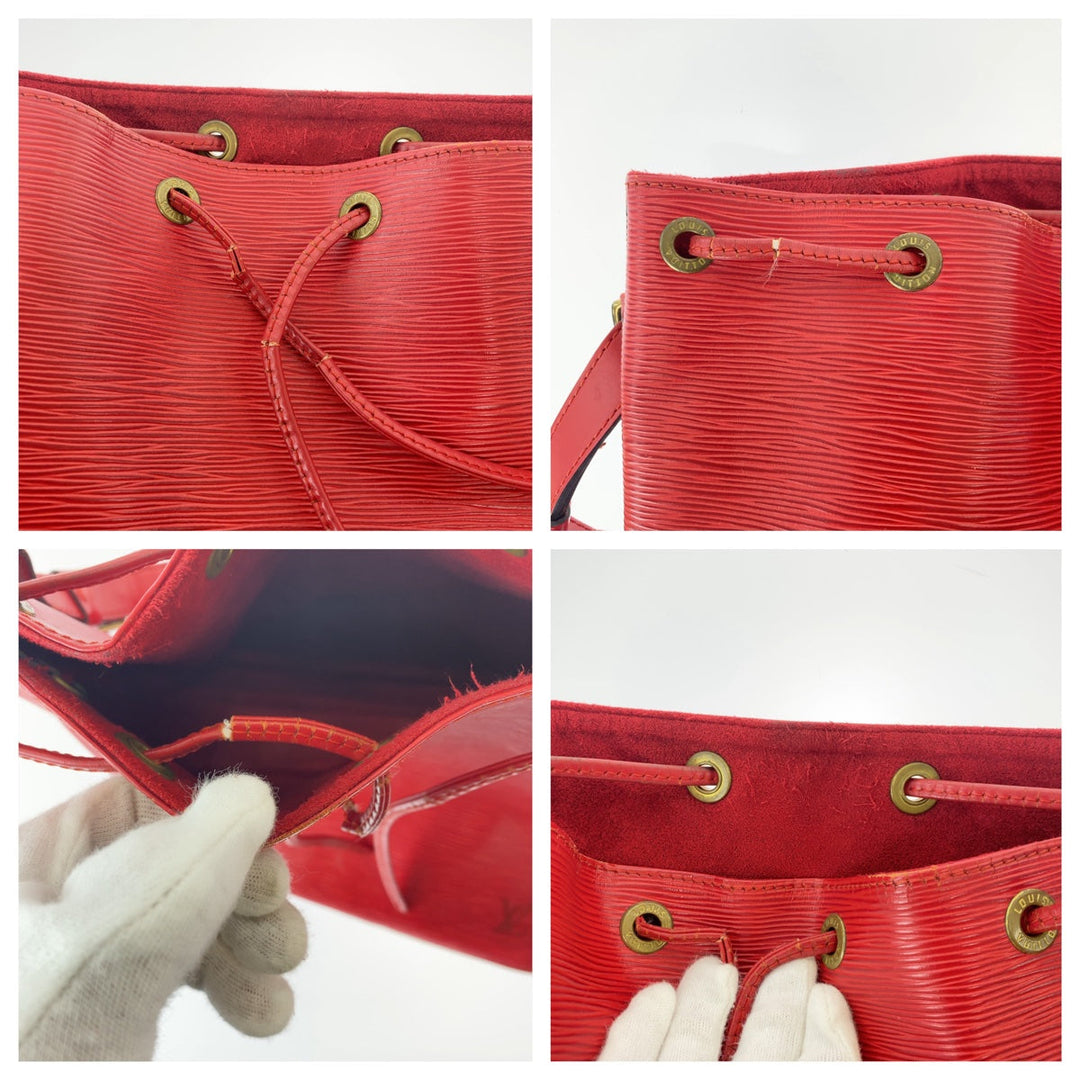 LOUIS VUITTON Shoulder Bag M44107 leather Castilian Red Gold Metal Epi Petit Noe Women Used Authentic