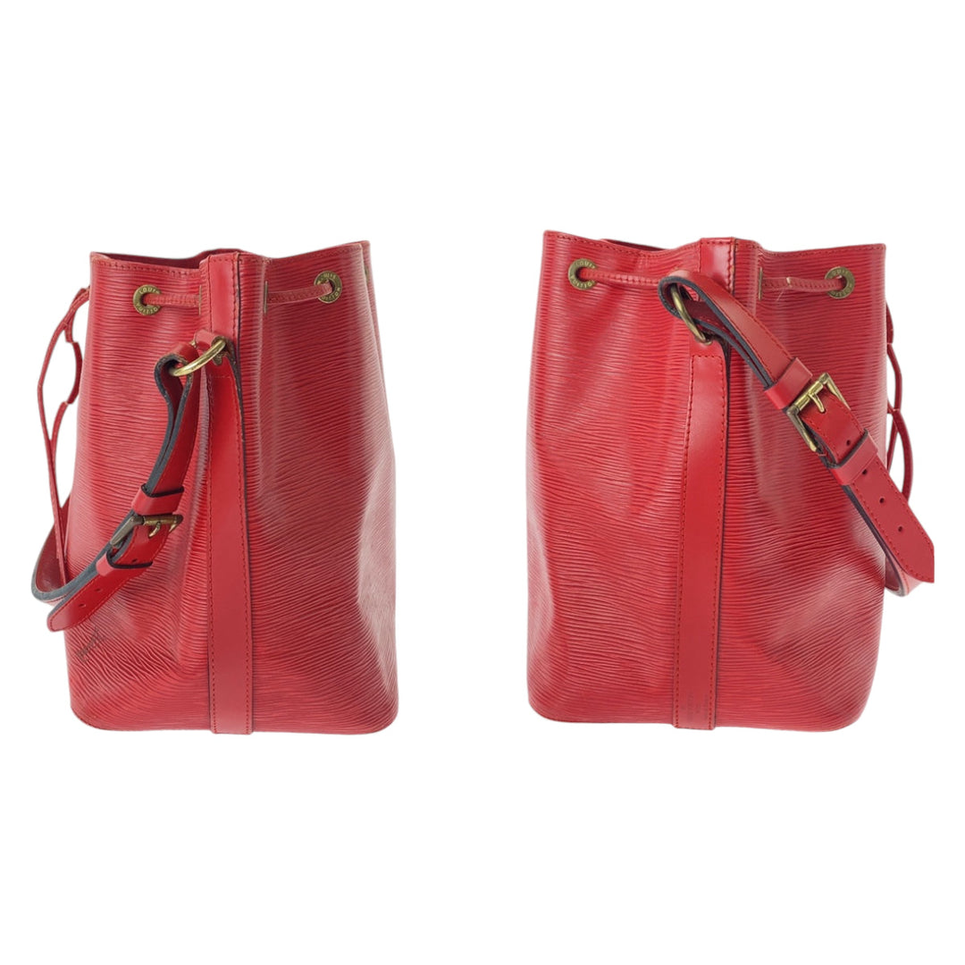 LOUIS VUITTON Shoulder Bag M44107 leather Castilian Red Gold Metal Epi Petit Noe Women Used Authentic