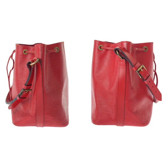 LOUIS VUITTON Shoulder Bag M44107 leather Castilian Red Gold Metal Epi Petit Noe Women Used Authentic