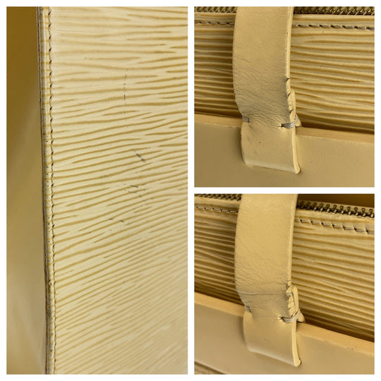 LOUIS VUITTON Tote Bag M5250A Epi Leather Vanilla Yellow Gold Metal Tote Bag Shoulder Bag Epi Croisette GM Women Used Authentic