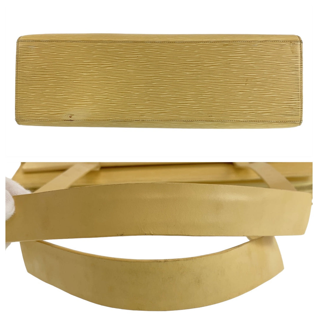 LOUIS VUITTON Tote Bag M5250A Epi Leather Vanilla Yellow Gold Metal Tote Bag Shoulder Bag Epi Croisette GM Women Used Authentic