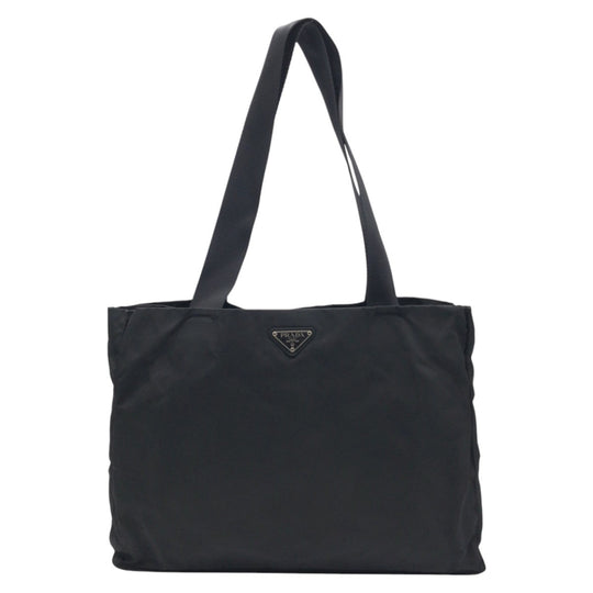 PRADA Tote Bag Nylon Black black Tote Bag handbag Test Triangular logo Women Used Authentic