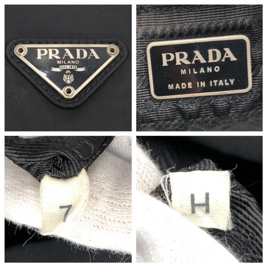 PRADA Tote Bag Nylon Black black Tote Bag handbag Test Triangular logo Women Used Authentic