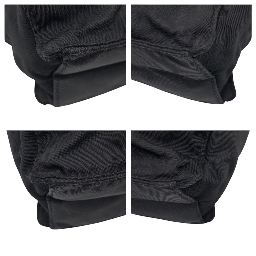 PRADA Tote Bag Nylon Black black Tote Bag handbag Test Triangular logo Women Used Authentic