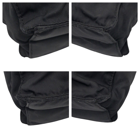 PRADA Tote Bag Nylon Black black Tote Bag handbag Test Triangular logo Women Used Authentic