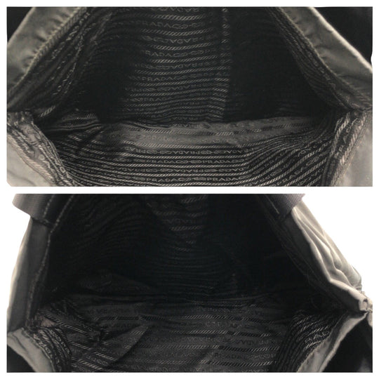 PRADA Tote Bag Nylon Black black Tote Bag handbag Test Triangular logo Women Used Authentic
