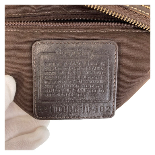 COACH Shoulder Bag canvas Brown Signature