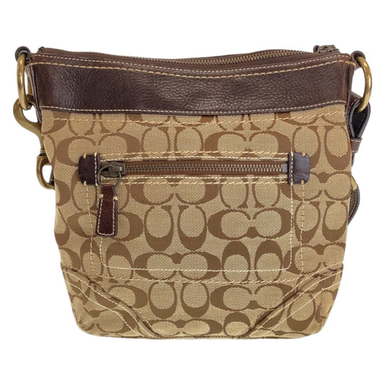COACH Shoulder Bag canvas Brown Signature