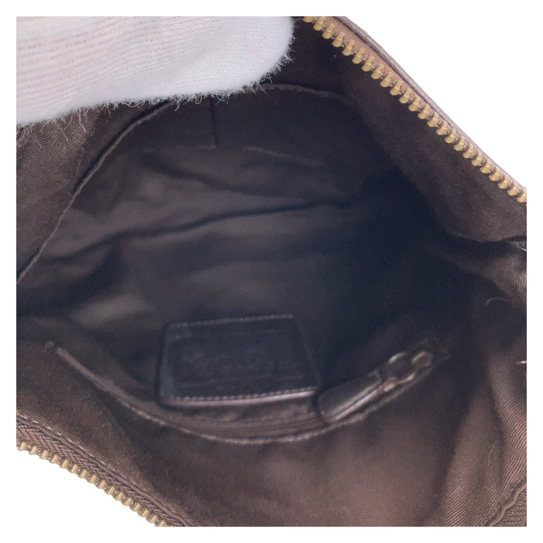 COACH Shoulder Bag canvas Brown Signature