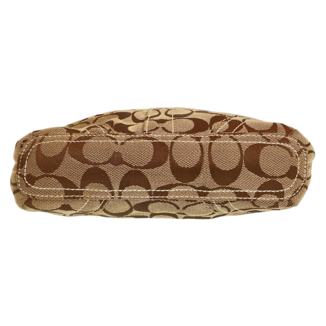 COACH Shoulder Bag canvas Brown Signature