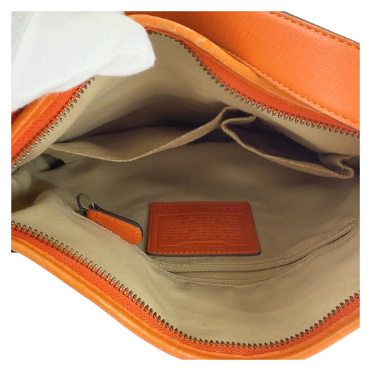COACH Shoulder Bag canvas Orange Signature