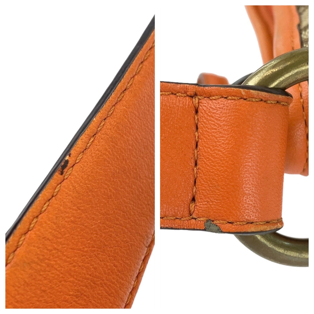 COACH Shoulder Bag canvas Orange Signature