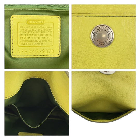 COACH Shoulder Bag leather yellow