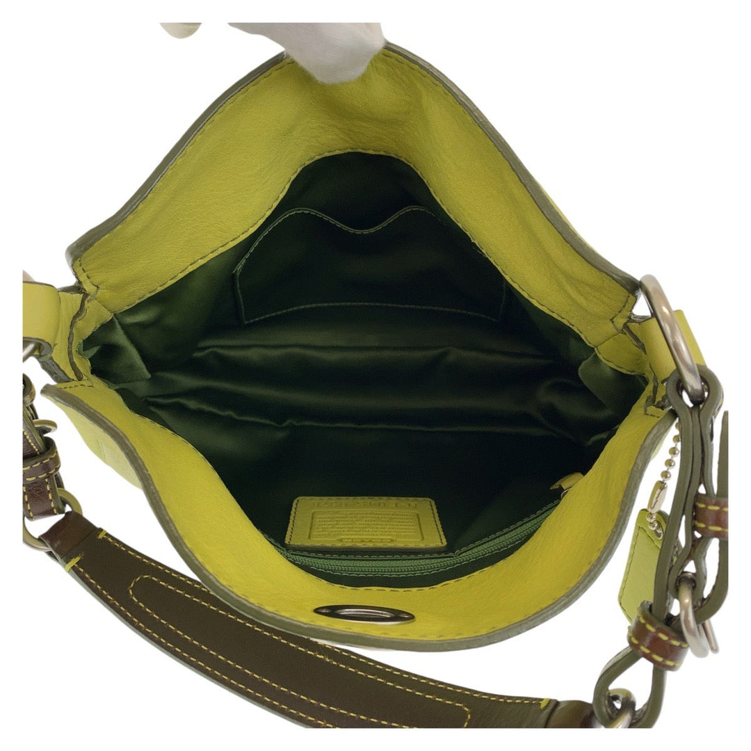 COACH Shoulder Bag leather yellow