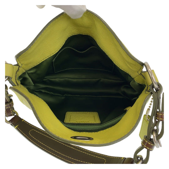COACH Shoulder Bag leather yellow