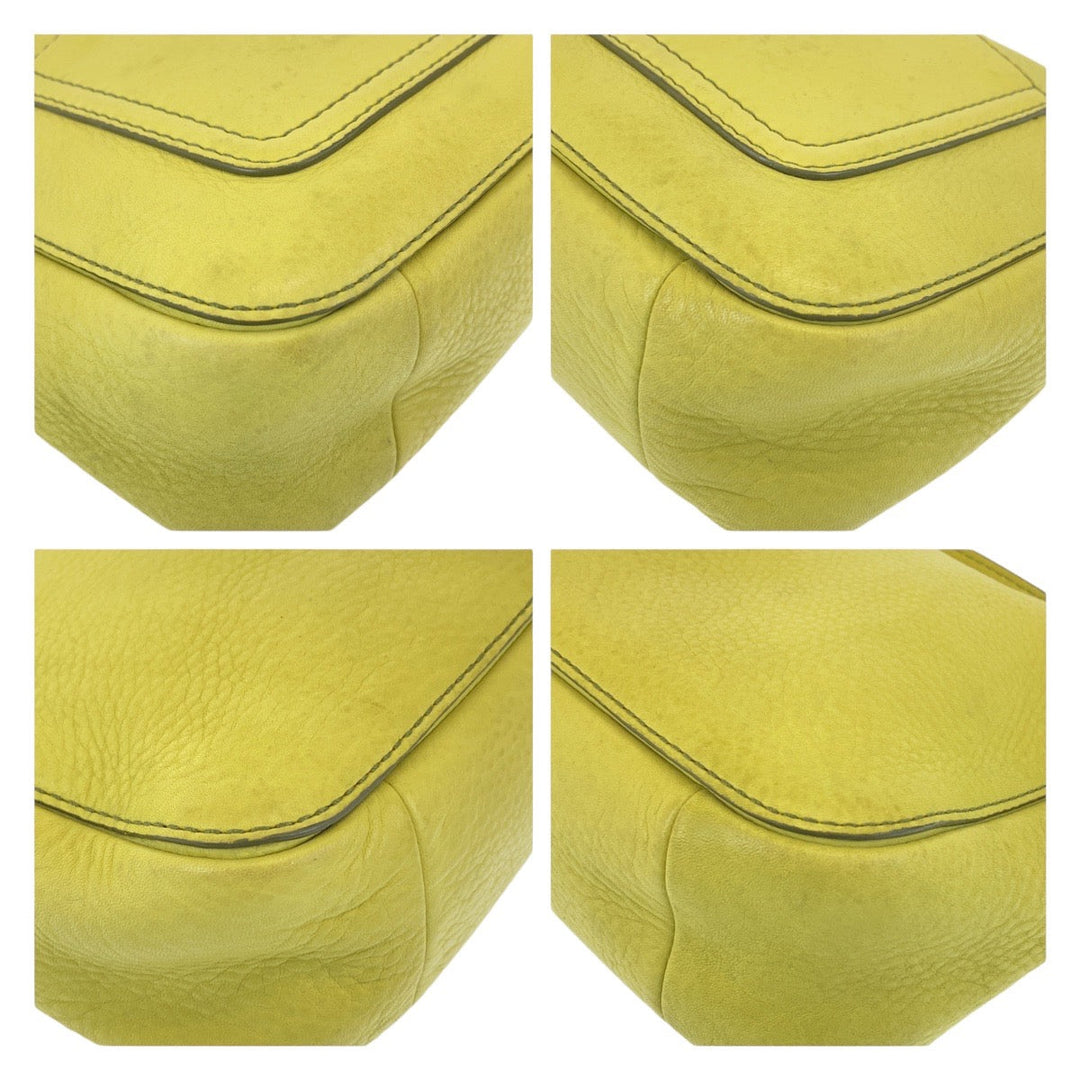 COACH Shoulder Bag leather yellow