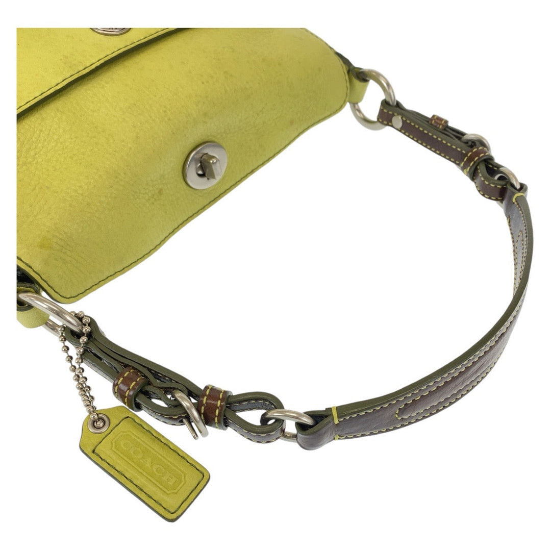 COACH Shoulder Bag leather yellow