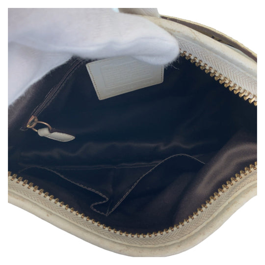 COACH Shoulder Bag canvas beige Signature