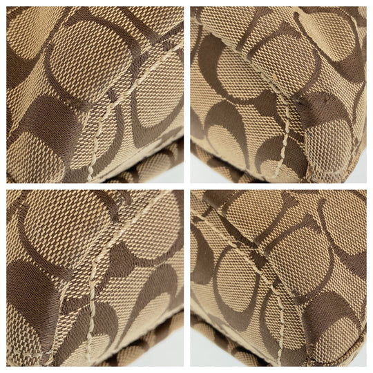 COACH Shoulder Bag canvas beige Signature