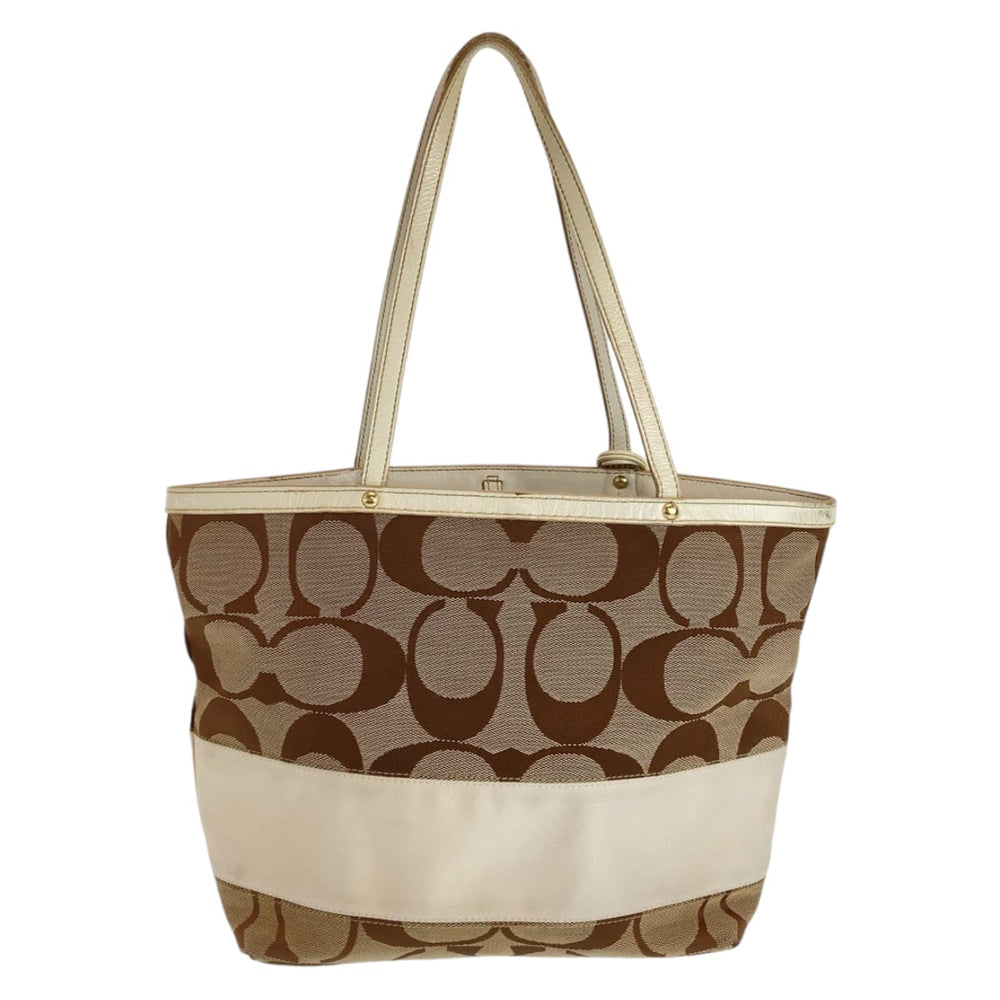 COACH Tote Bag canvas Brown Signature
