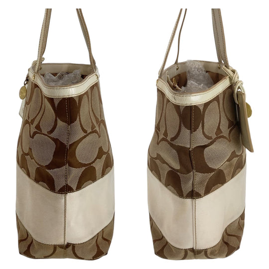 COACH Tote Bag canvas Brown Signature