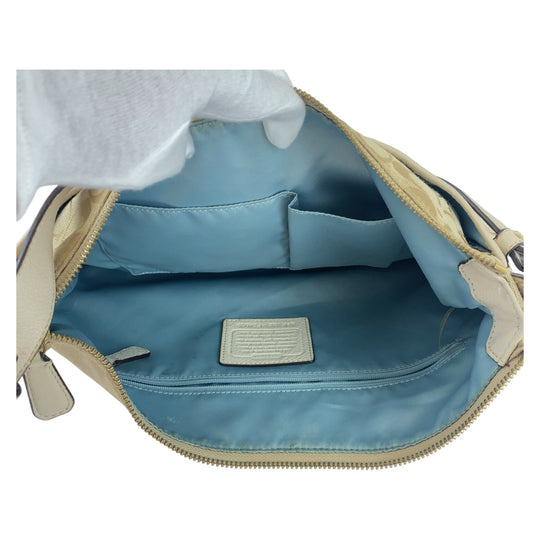 COACH Shoulder Bag canvas beige Signature