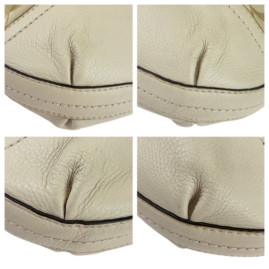 COACH Shoulder Bag canvas beige Signature