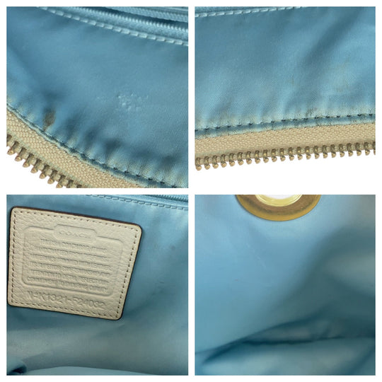 COACH Shoulder Bag canvas beige Signature