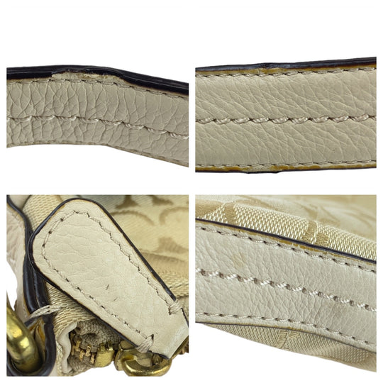 COACH Shoulder Bag canvas beige Signature