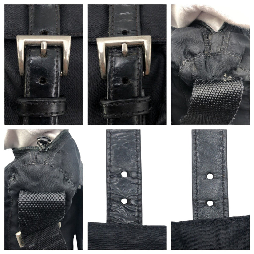 PRADA Shoulder Bag Nylon Black black Shoulder Bag Messenger bag Test Triangular logo mens Used Authentic