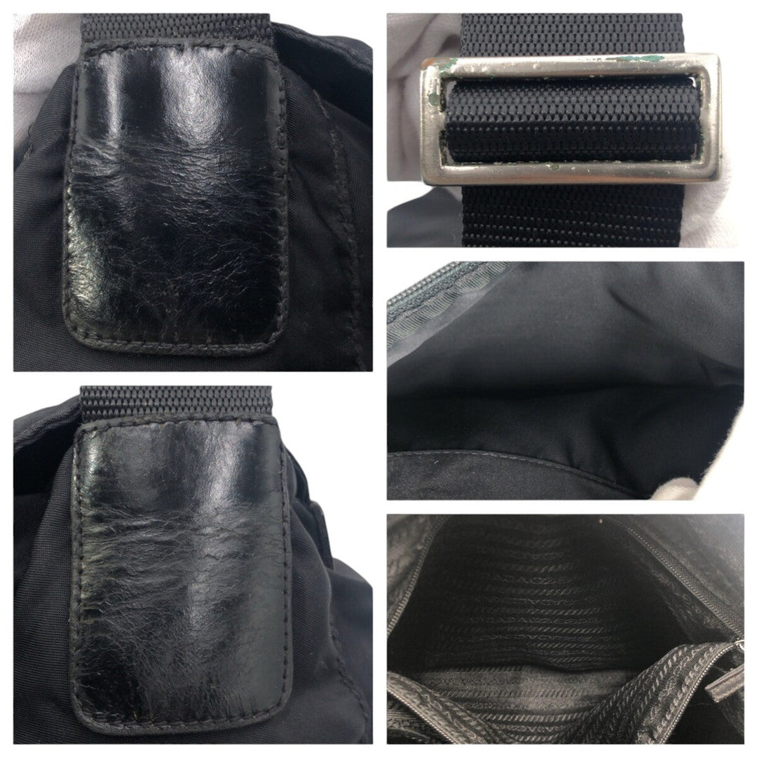 PRADA Shoulder Bag Nylon Black black Shoulder Bag Messenger bag Test Triangular logo mens Used Authentic