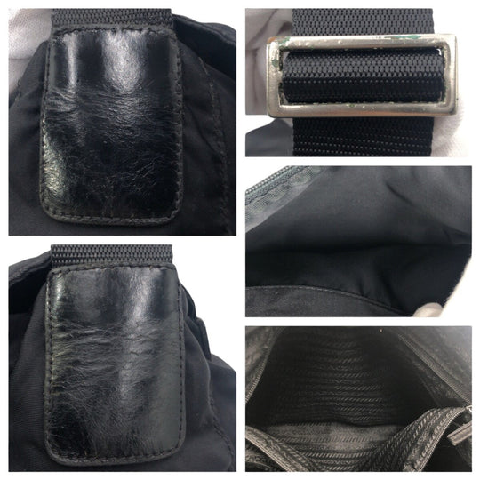 PRADA Shoulder Bag Nylon Black black Shoulder Bag Messenger bag Test Triangular logo mens Used Authentic