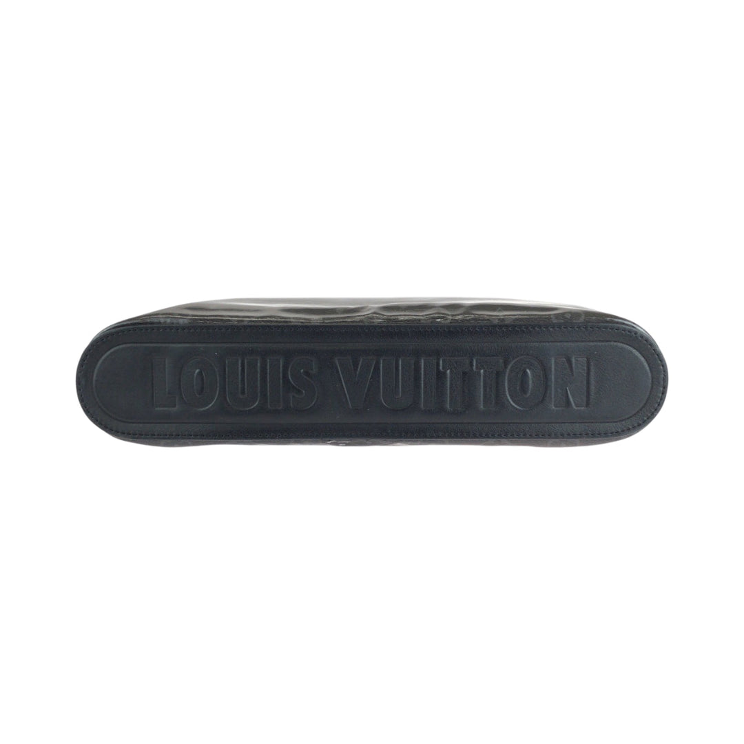LOUIS VUITTON Clutch bag M63373 Patent leather Black SilverMetal Clutch bag business bag Monogram Eclipse pochette cosmos mens Used Authentic