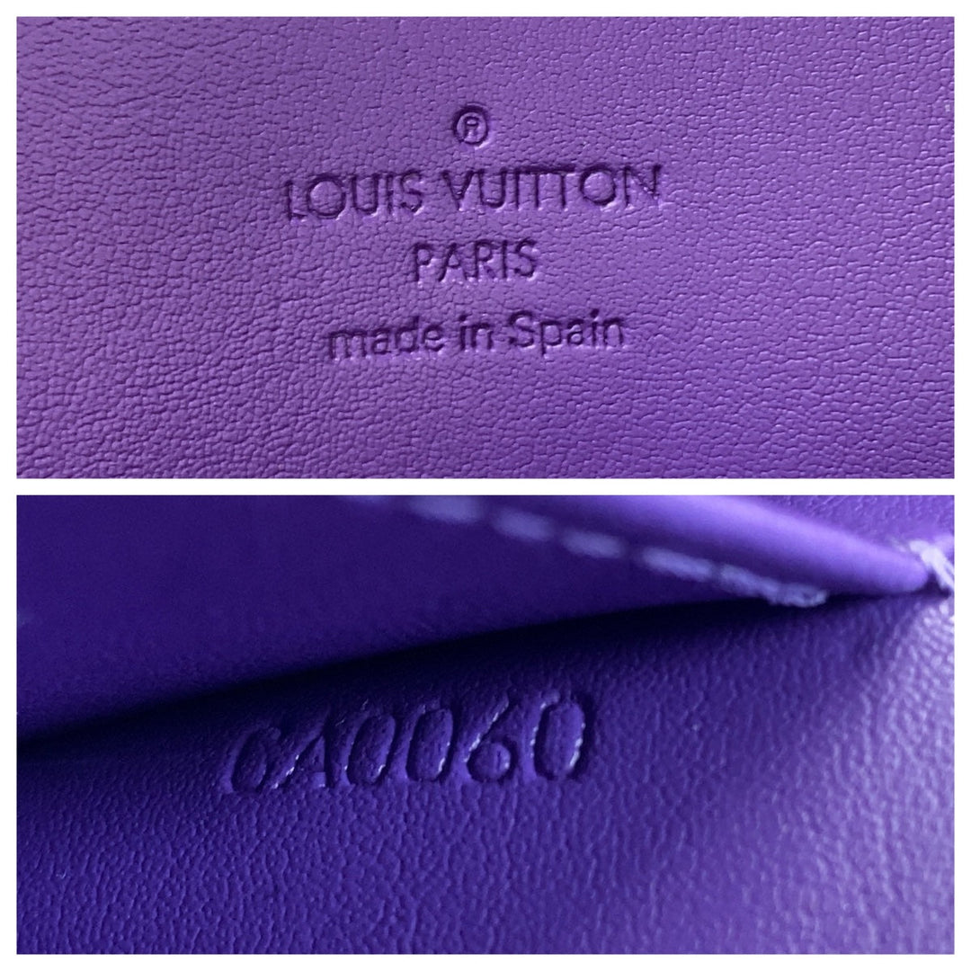 LOUIS VUITTON Shoulder Bag M91214 patent leather , leather Purple Gold Metal Shoulder Bag Vernis Thompson Street Women Used Authentic
