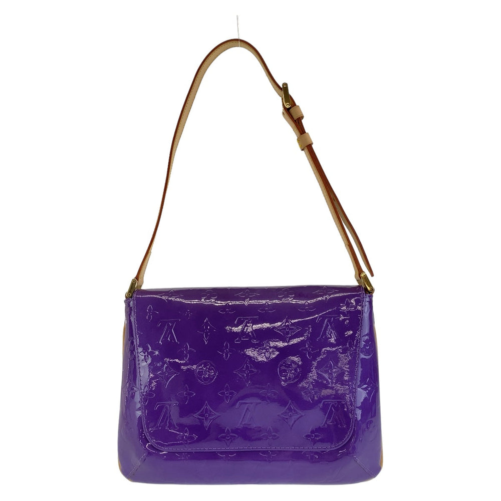 LOUIS VUITTON Shoulder Bag M91214 patent leather , leather Purple Gold Metal Shoulder Bag Vernis Thompson Street Women Used Authentic
